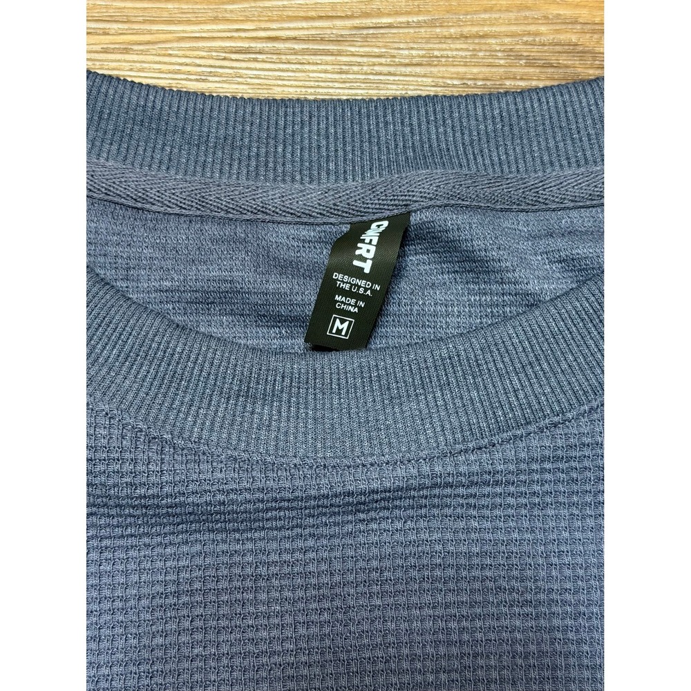 Comfrt Waffle Knit Lounge Set Shirt & Wide Leg Pants Blue Grey Mismatched Size - Picture 4 of 16
